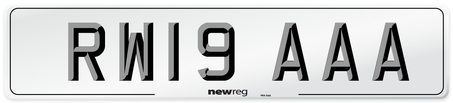 RW19 AAA Number Plate from New Reg